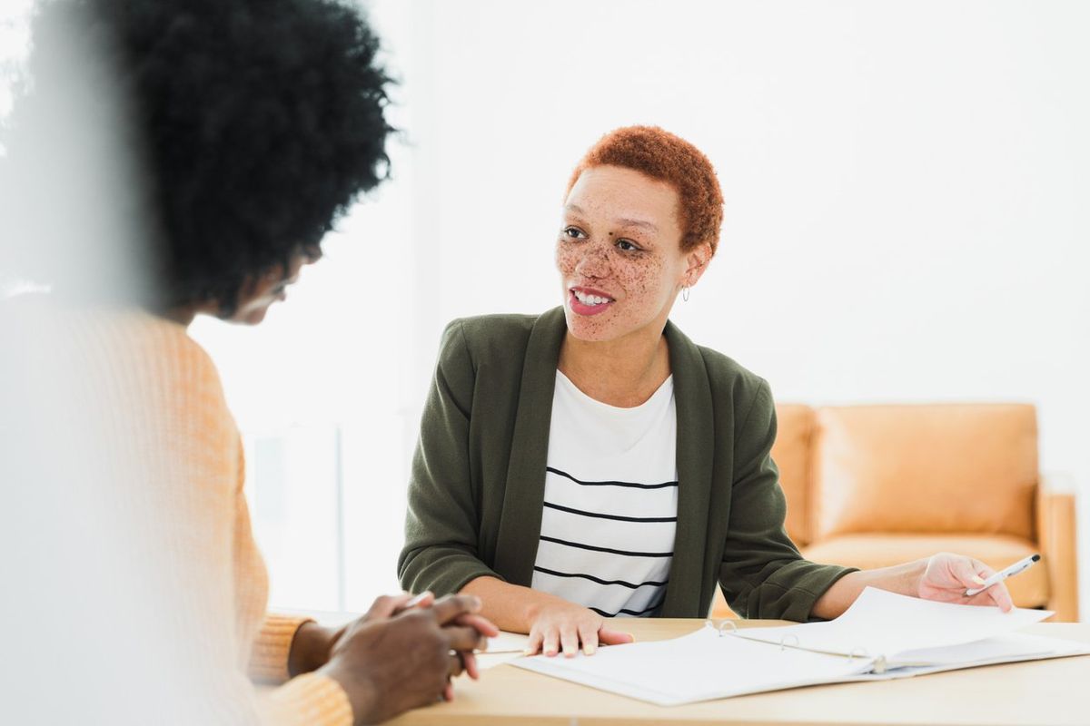 genetic counselor meeting with patient to discuss BRCA gene